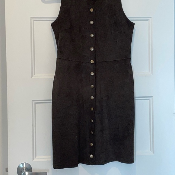 Topshop Suede Army Style Dress - Picture 2 of 4